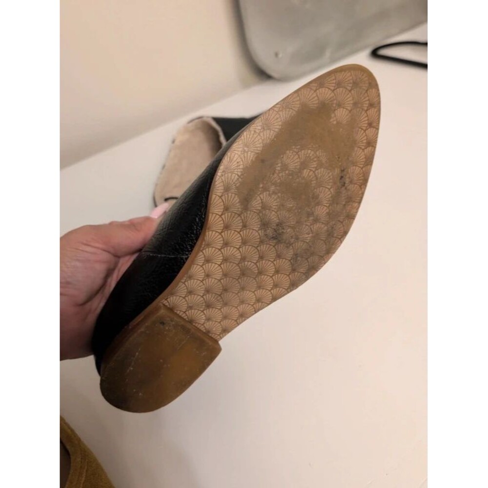 Kelsi Dagger Brooklyn Sail black leather shearling mules size 7.5 - Picture 4 of 10